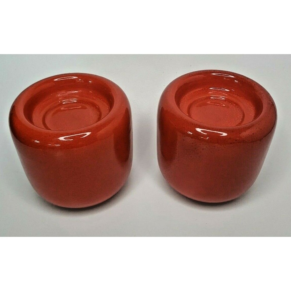 Set of 2 Waechtersbach Red Votive Tealight Candle Holders 3.5in Germany U27